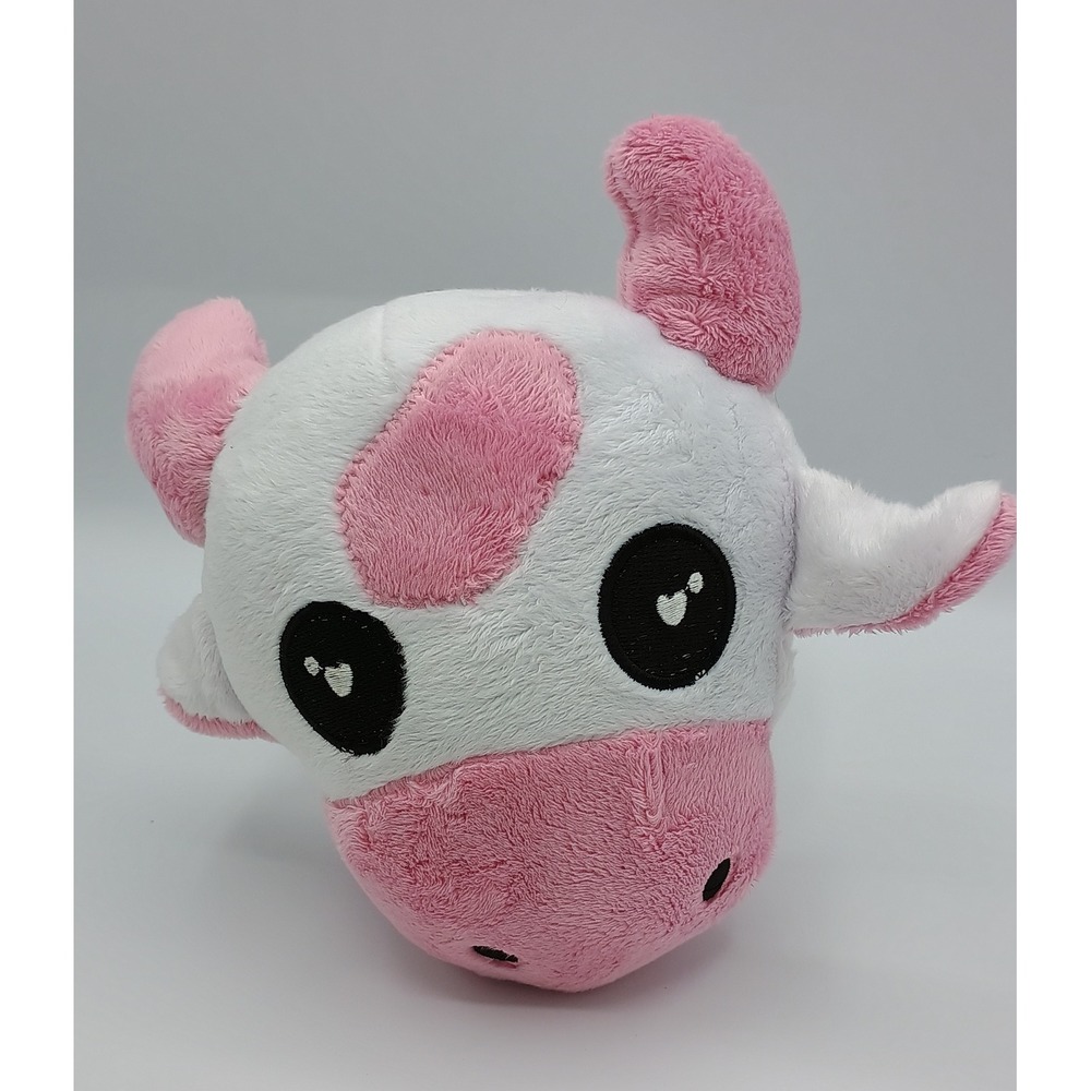 7" White Mauve Standing Plush Scented Bull Cow No Tush Tag 8